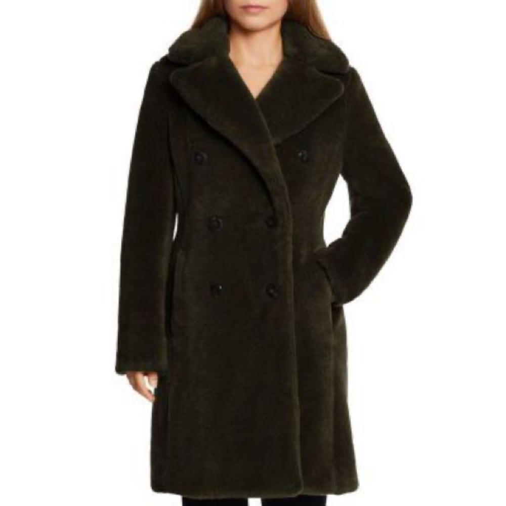 Green Teddy Coat Dawn Levy “Kiel” vegan Faux Fur Coat